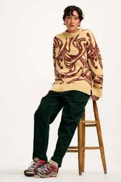 Lucy & Yak Billie - Corduroy Trousers in Posy Green Clearance