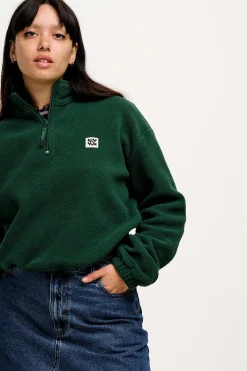 Lucy & Yak Blake - Cropped Polar Fleece in Posy Green Sale