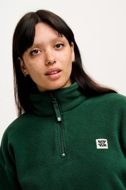 Lucy & Yak Blake - Cropped Polar Fleece in Posy Green Sale