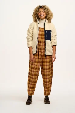 Lucy & Yak Bowie - Sleeveless Brushed Cotton Jumpsuit in Brown Oakley Tartan Discount
