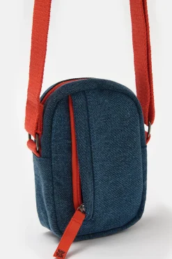 Lucy & Yak Brady - Crossbody Denim Bag in Mid Wash Blue Clearance
