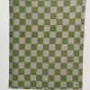Lucy & Yak Braor - Polar Fleece Blanket in Green Checkerboard Print Best