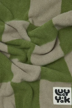 Lucy & Yak Braor - Polar Fleece Blanket in Green Checkerboard Print Best