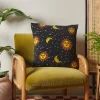 Lucy & Yak Bruna - Polar Fleece Cushion Cover in Black Orion Print Clearance