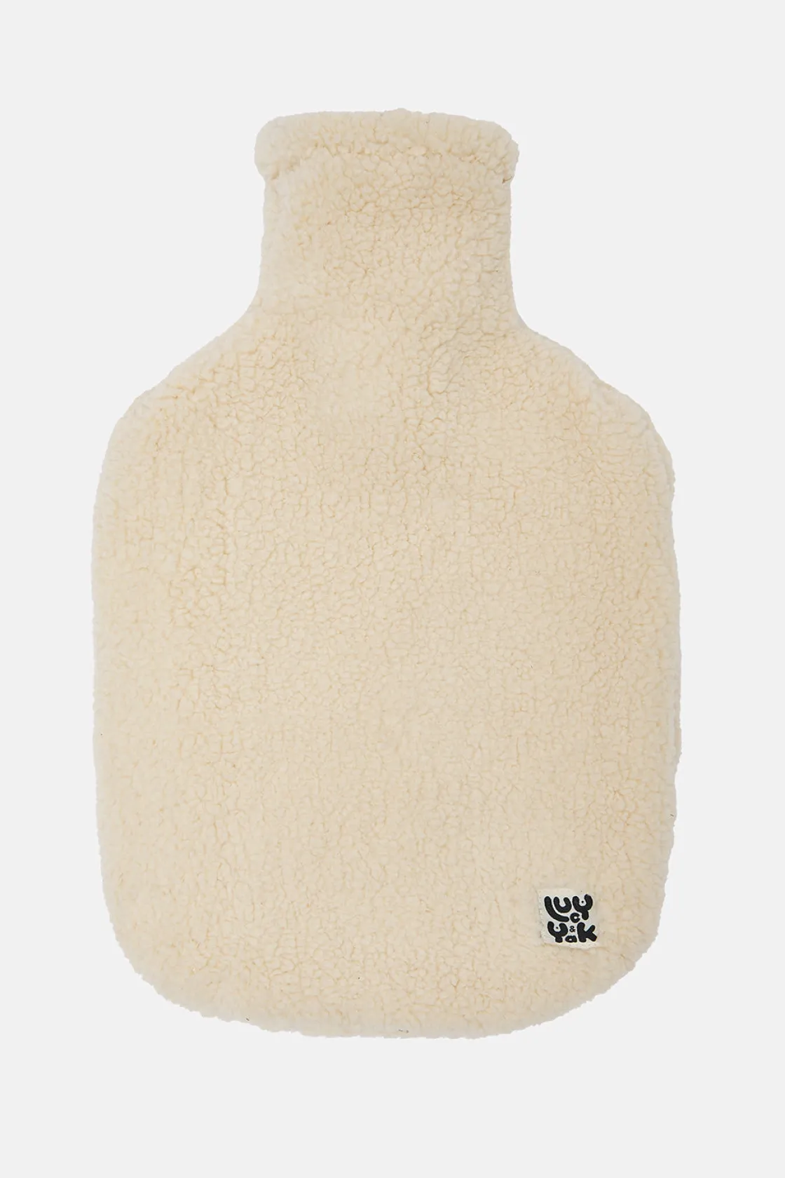 Lucy & Yak Caleb - Borg Fleece Hot Water Bottle Cover in Frappe Cream Hot