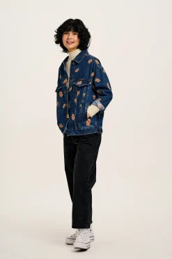 Lucy & Yak Callaway - Denim Jacket with Rose Embroidery Sale