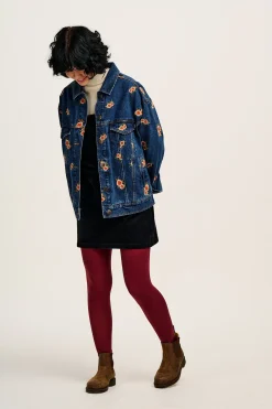 Lucy & Yak Callaway - Denim Jacket with Rose Embroidery Sale