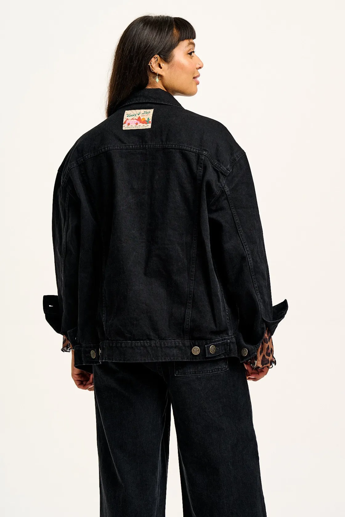 Lucy & Yak Callaway - Trucker Cotton Jacket in Washed Black Denim Outlet
