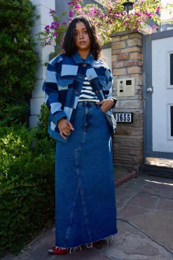Lucy & Yak Callaway - Trucker Denim Jacket in Paige Patchwork Print Best