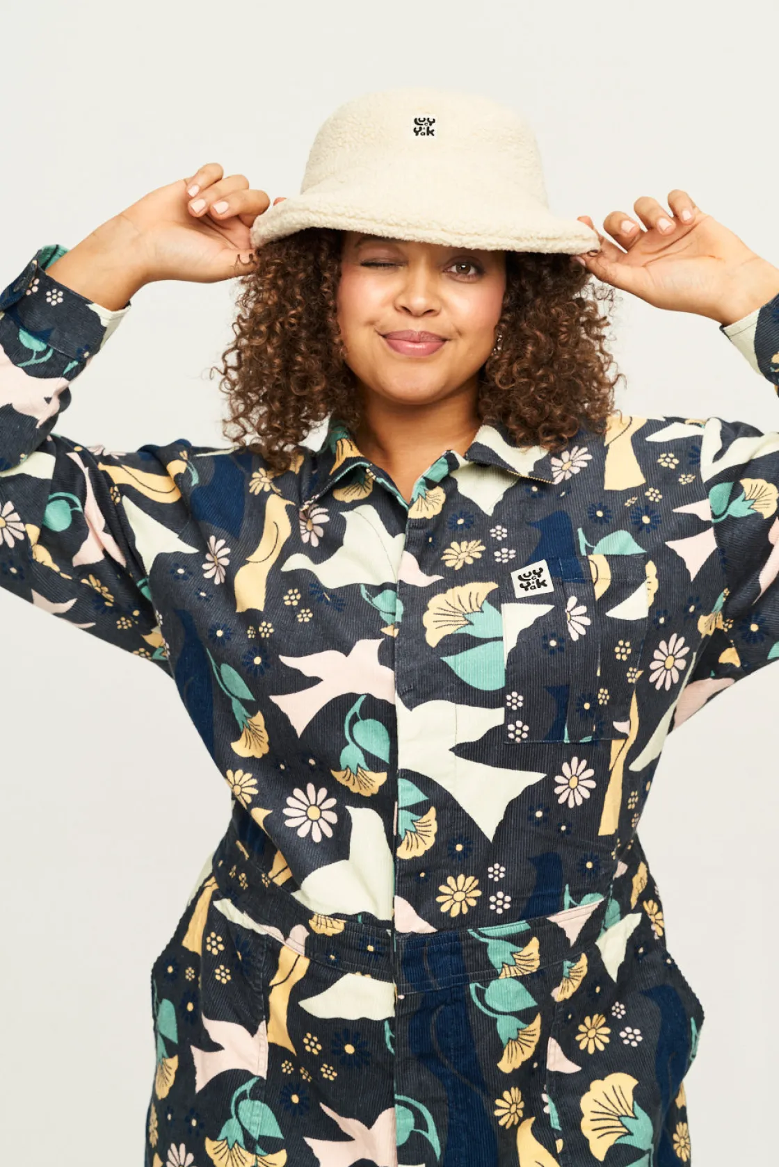 Lucy & Yak Carmen - Corduroy Jumpsuit in Skylar Print Clearance