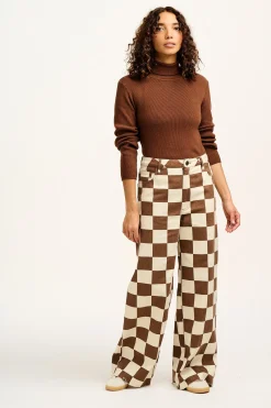 Lucy & Yak Carter - High Waisted Jeans in Cookies & Cream Checkerboard Print Hot