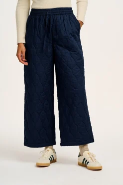 Lucy & Yak Chester - Quilted Cotton Trousers in Varsity Blue Outlet