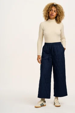 Lucy & Yak Chester - Quilted Cotton Trousers in Varsity Blue Outlet