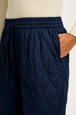 Lucy & Yak Chester - Quilted Cotton Trousers in Varsity Blue Outlet