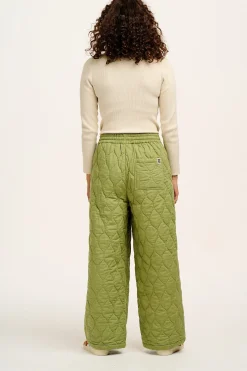 Lucy & Yak Chester - Quilted Cotton Trousers in Mosstone Green Discount