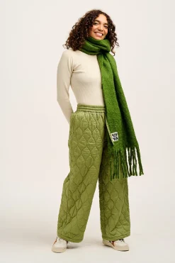 Lucy & Yak Chester - Quilted Cotton Trousers in Mosstone Green Discount