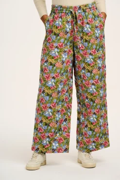 Lucy & Yak Chester - Quilted Cotton Trousers in Elsinore Floral Print Fashion
