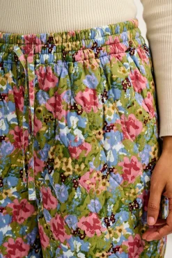 Lucy & Yak Chester - Quilted Cotton Trousers in Elsinore Floral Print Fashion