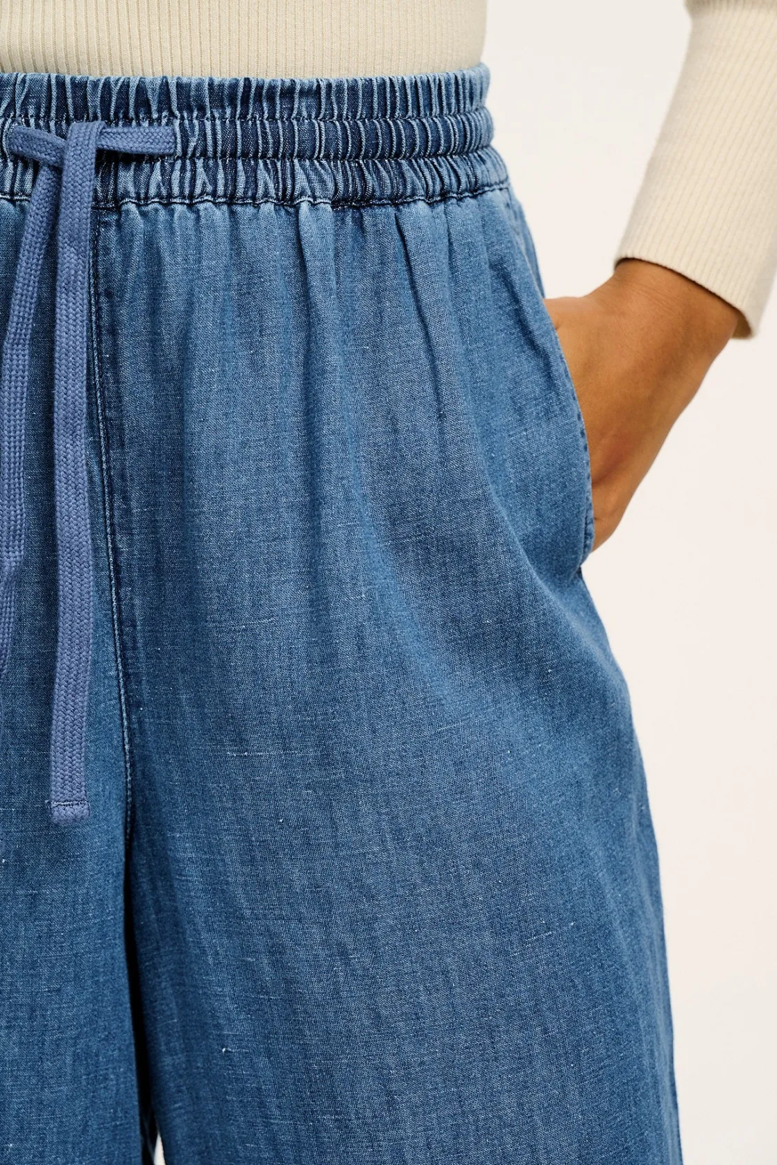 Lucy & Yak Chuck - Cotton & Hemp Trousers in Mid Wash Blue Online