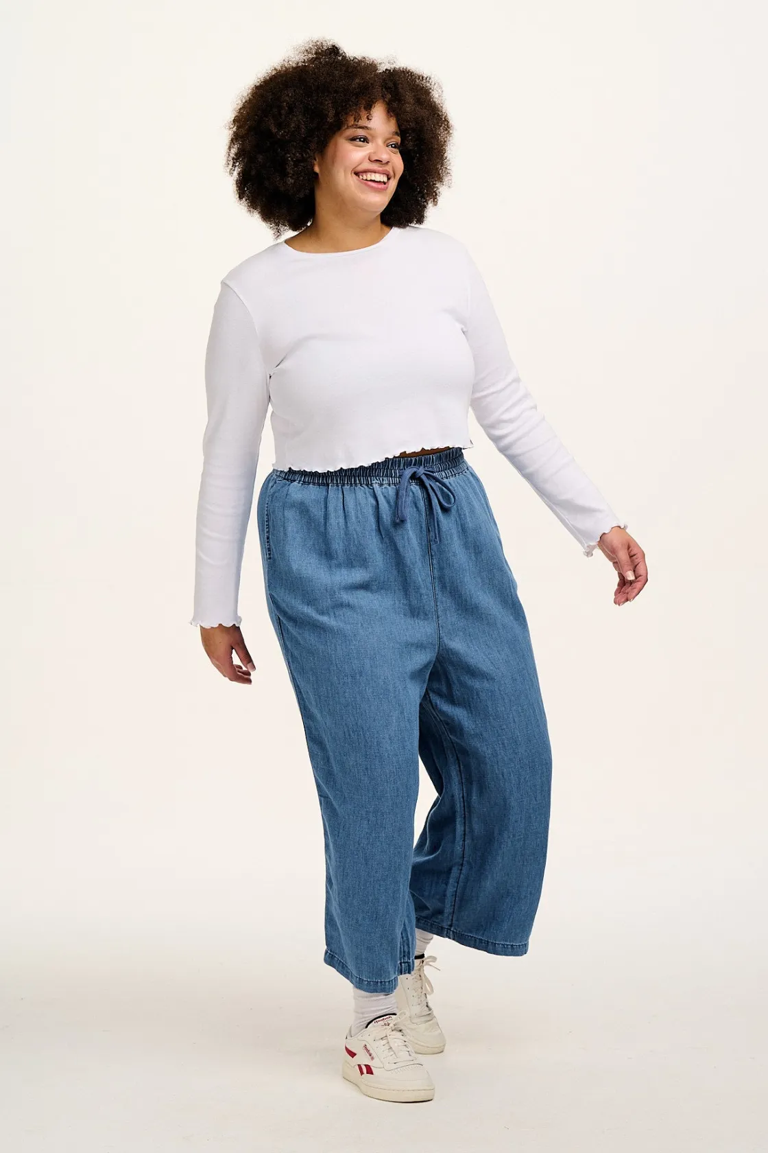 Lucy & Yak Chuck - Cotton & Hemp Trousers in Mid Wash Blue Online