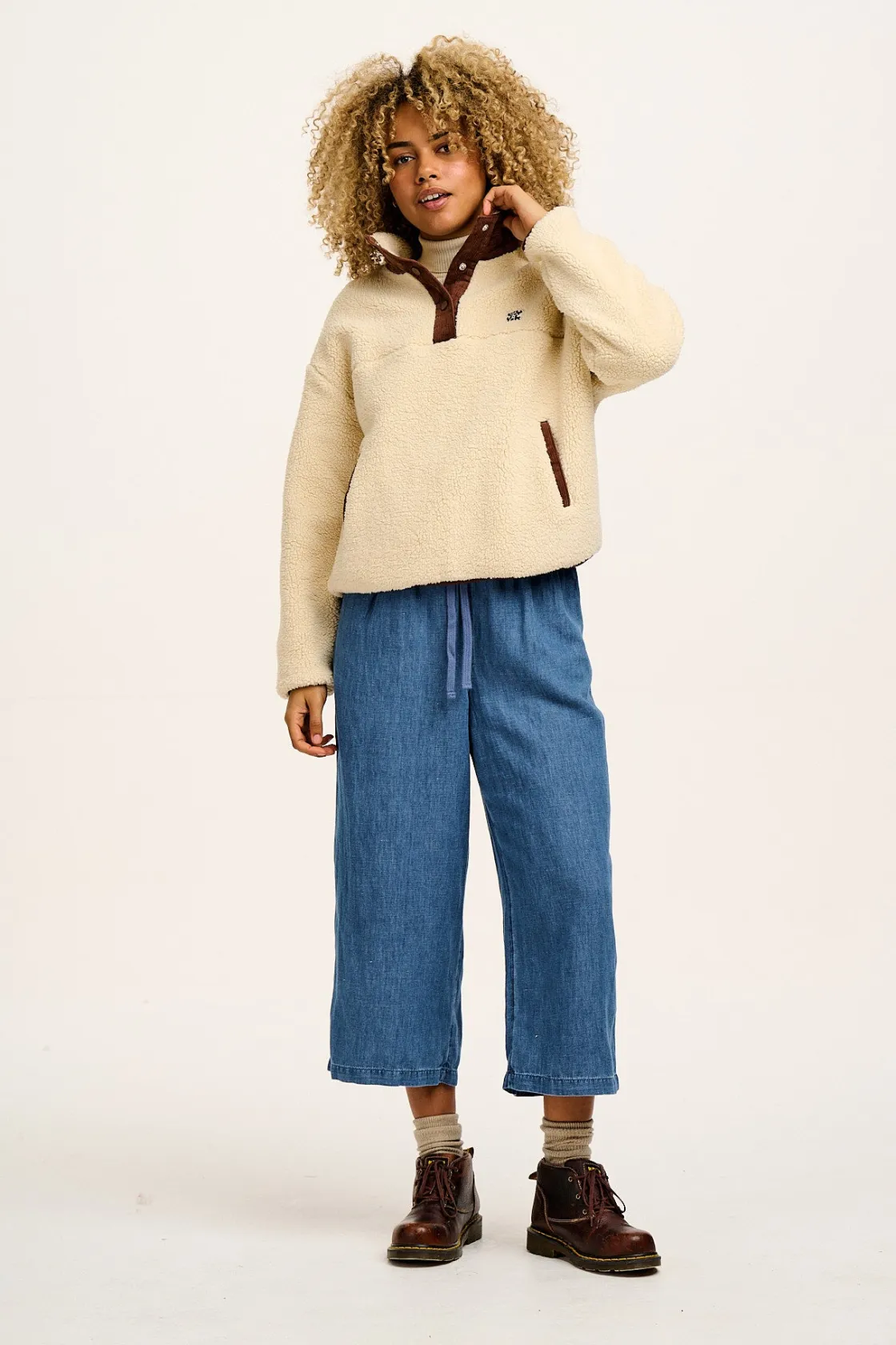 Lucy & Yak Chuck - Cotton & Hemp Trousers in Mid Wash Blue Online