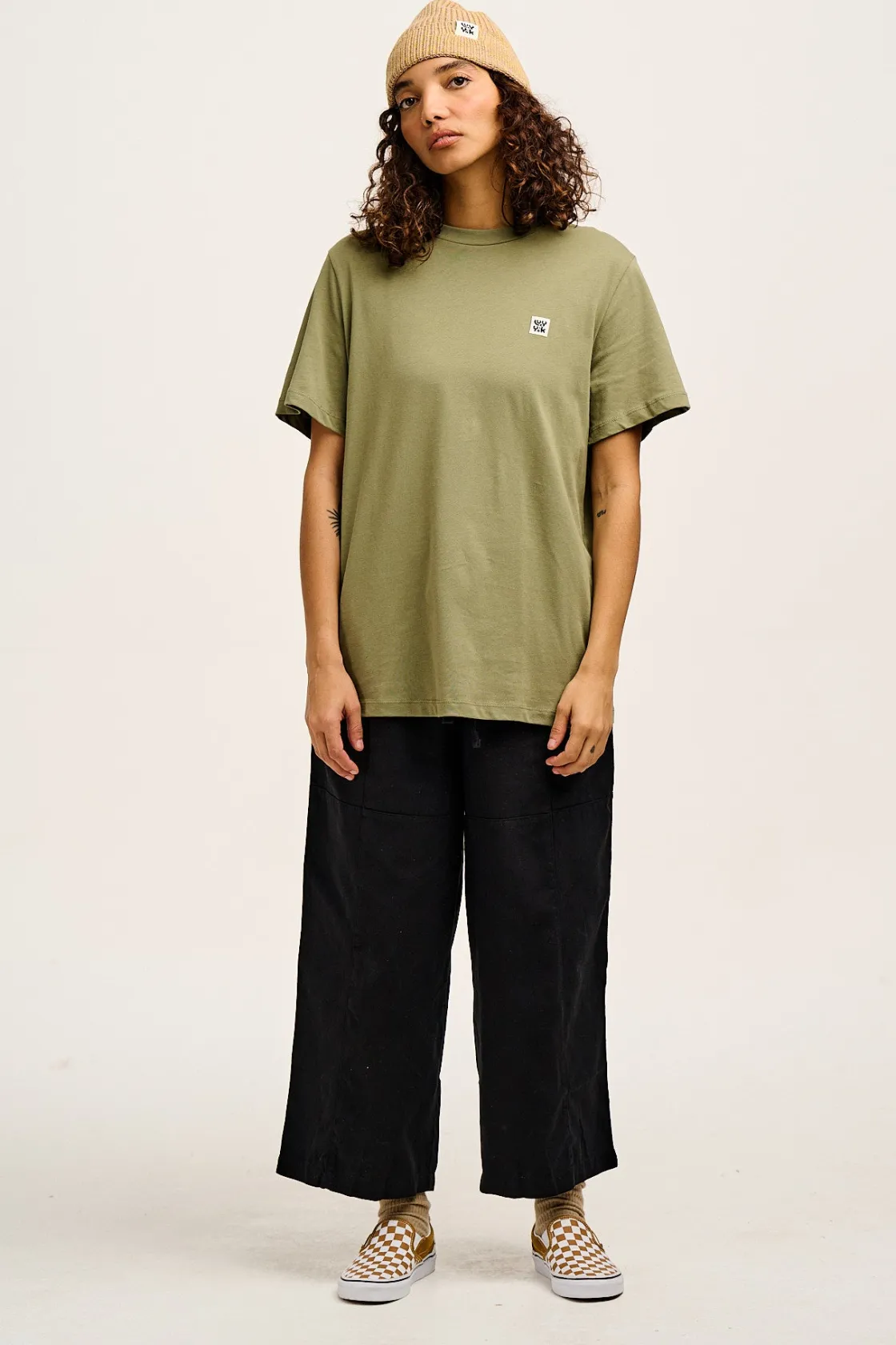 Lucy & Yak Chuck - Wide Leg Cotton Trousers in Black New