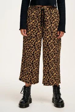 Lucy & Yak Chuck - Wide Leg Cotton Trousers in Leopard Print Hot
