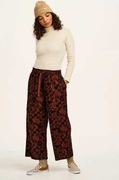 Lucy & Yak Chuck - Wide Leg Cotton Trousers in Layne Print New