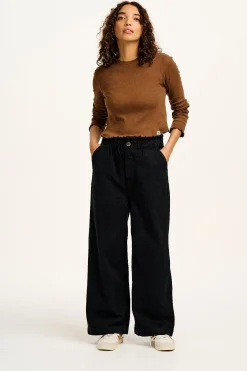 Lucy & Yak Cody - Paper Bag Jeans in Black Denim Outlet