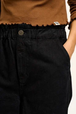 Lucy & Yak Cody - Paper Bag Jeans in Black Denim Outlet