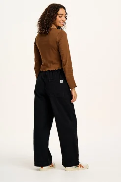 Lucy & Yak Cody - Paper Bag Jeans in Black Denim Outlet