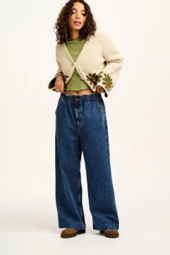Lucy & Yak Cody - Paper Bag Jeans in Mid Wash Blue Denim Best