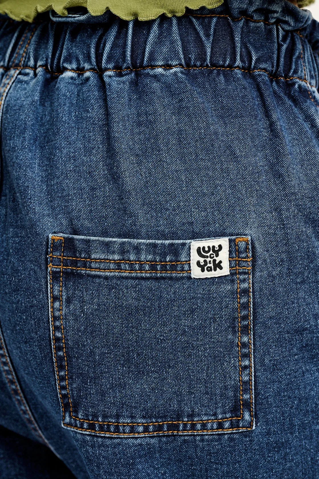 Lucy & Yak Cody - Paper Bag Jeans in Mid Wash Blue Denim Best