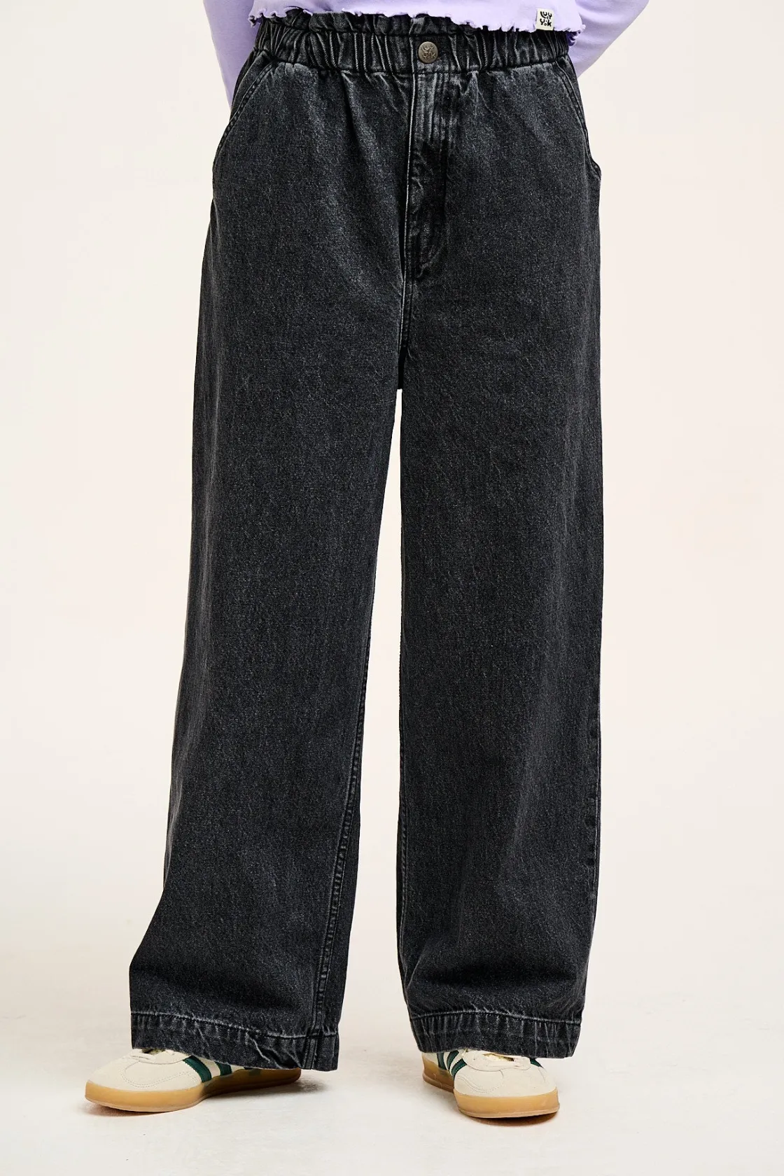 Lucy & Yak Cody - Paper Bag Jeans in Grey Wash Denim New