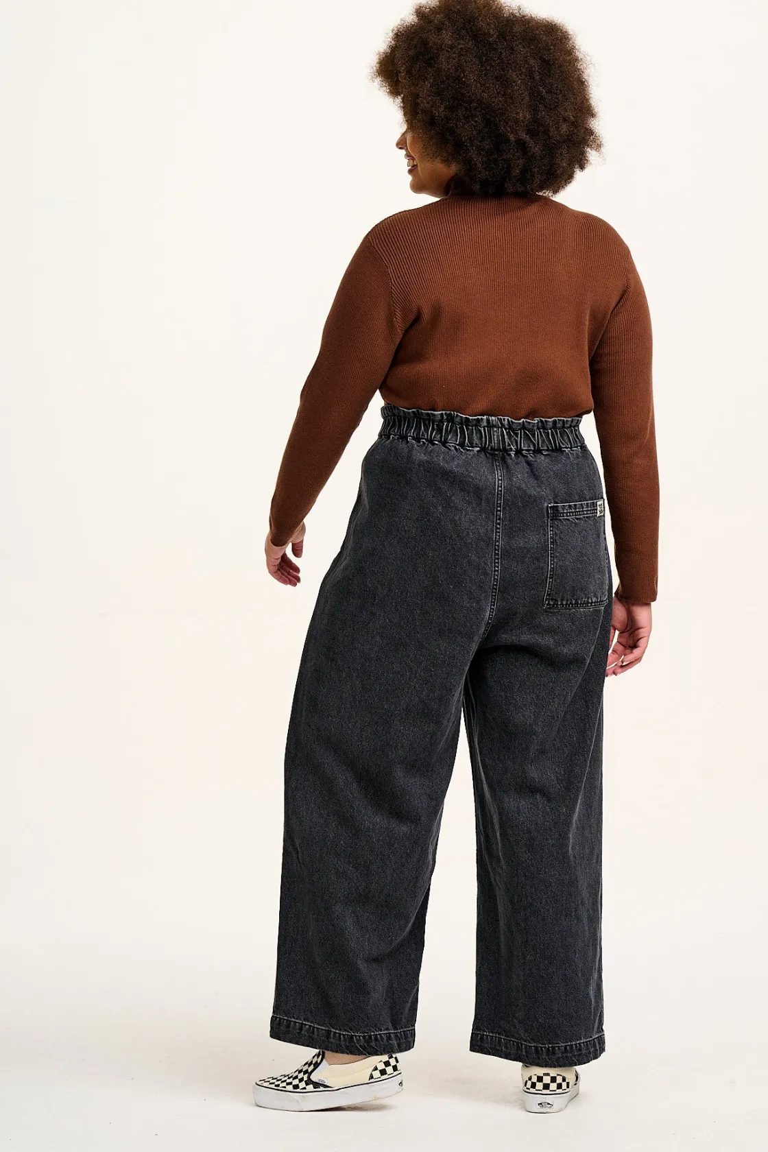 Lucy & Yak Cody - Paper Bag Jeans in Grey Wash Denim New