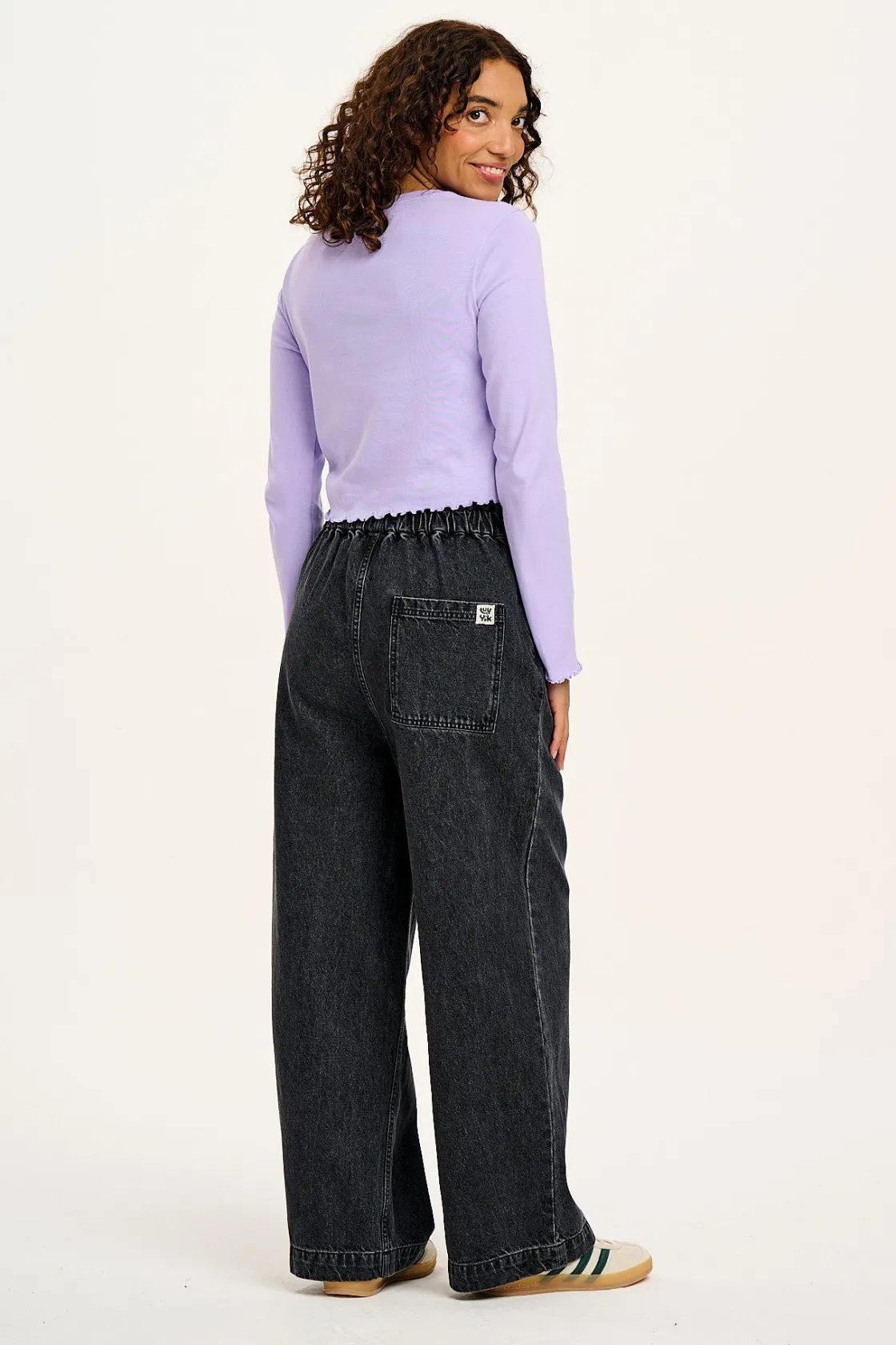 Lucy & Yak Cody - Paper Bag Jeans in Grey Wash Denim New