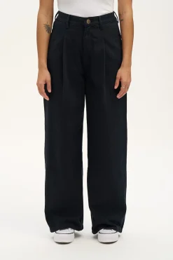 Lucy & Yak Cole - Baggy Wide Leg Denim Jeans in Black New