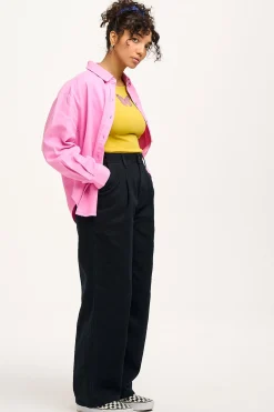 Lucy & Yak Cole - Baggy Wide Leg Denim Jeans in Black New