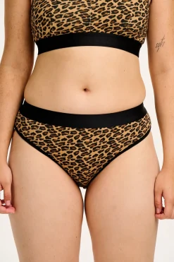 Lucy & Yak Cora - Cotton & Bamboo Bikini Pant in Leopard Print Sale