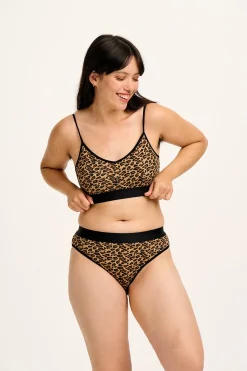 Lucy & Yak Cora - Cotton & Bamboo Bikini Pant in Leopard Print Sale