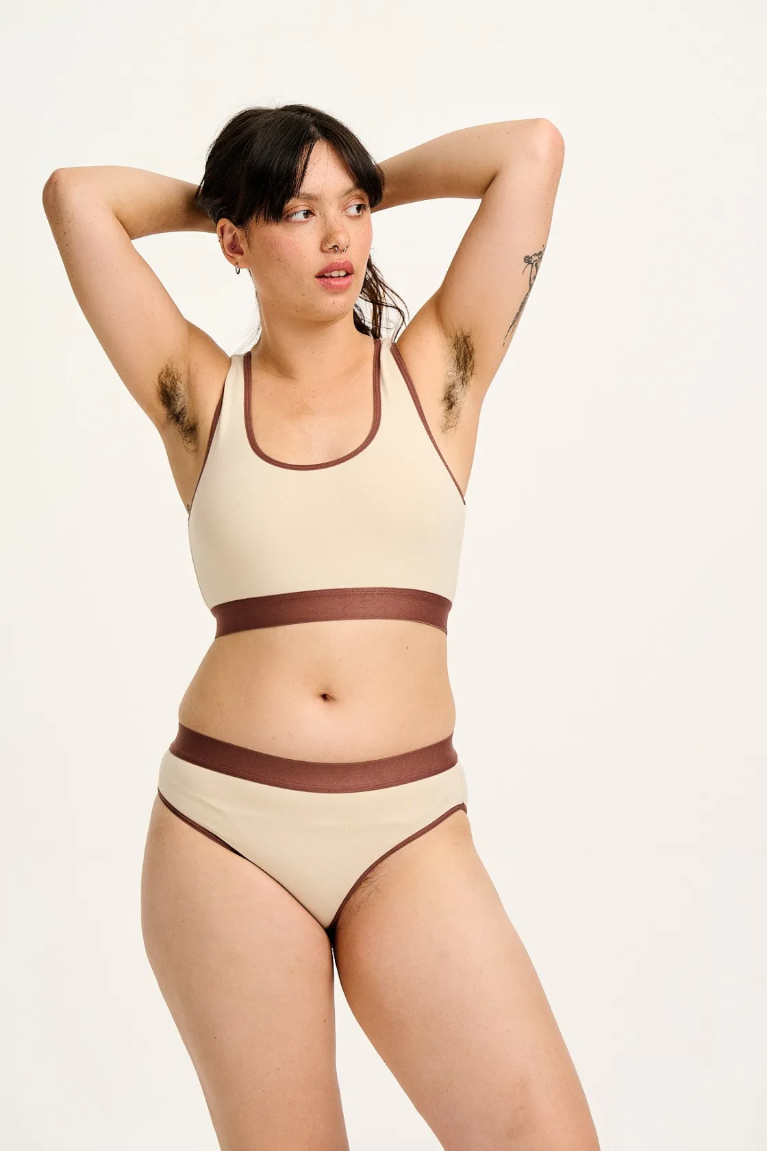 Lucy & Yak Cora - Cotton & Bamboo Bikini Pant in Ecru Fashion