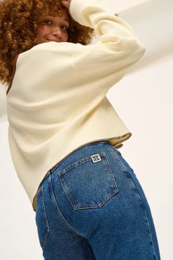 Lucy & Yak Dana - Mom Denim Jeans in Mid Wash Blue Fashion