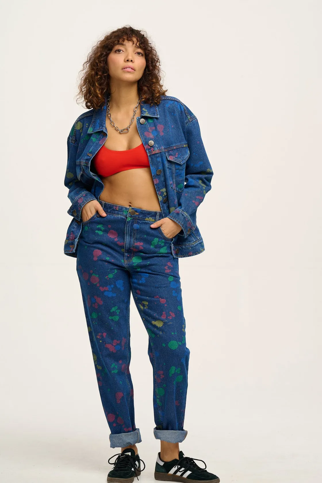 Lucy & Yak Dana - Mom Denim Jeans in Art Attack Print Outlet