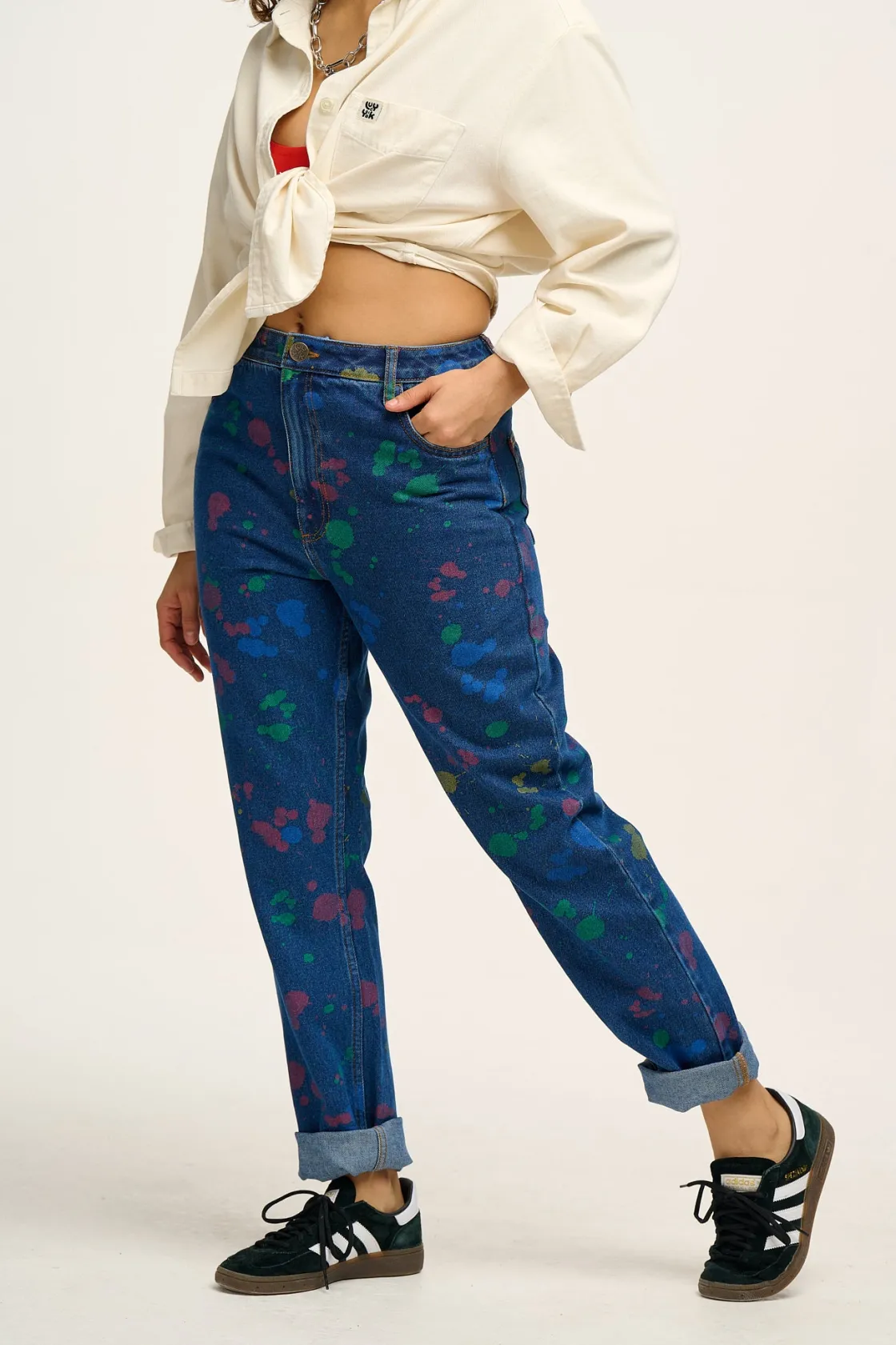 Lucy & Yak Dana - Mom Denim Jeans in Art Attack Print Outlet