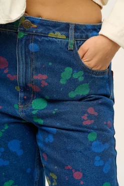 Lucy & Yak Dana - Mom Denim Jeans in Art Attack Print Outlet