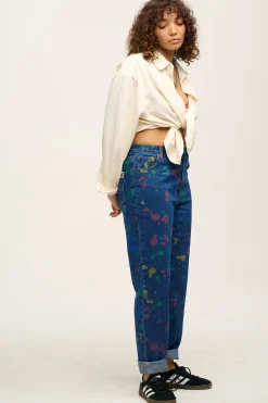 Lucy & Yak Dana - Mom Denim Jeans in Art Attack Print Outlet
