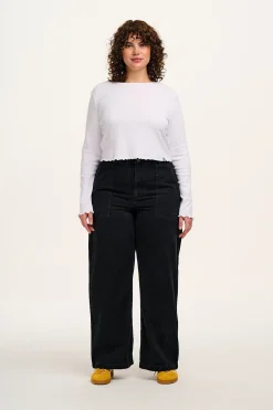 Lucy & Yak Delores - Wide Leg Denim Jeans Washed Black Fashion