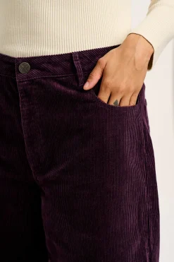 Lucy & Yak Drew - Straight Leg Corduroy Trousers in Plum Perfect Outlet