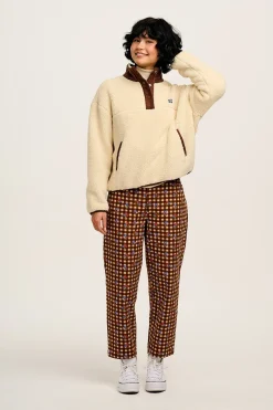 Lucy & Yak Drew - Straight Leg Twill Trousers in Meryl Check Print Clearance