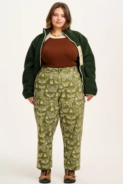 Lucy & Yak Drew - Straight Leg Twill Trousers in Papilio Print Hot